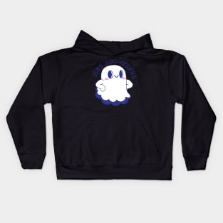 A cute little ghost saying "Hi Boo-tiful" to you Kids Hoodie